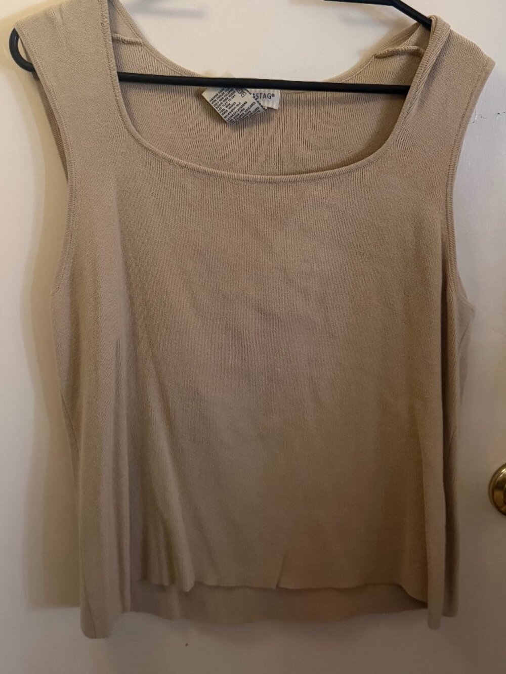 White Stag Tan/Brown Sleeveless Sweater W XL